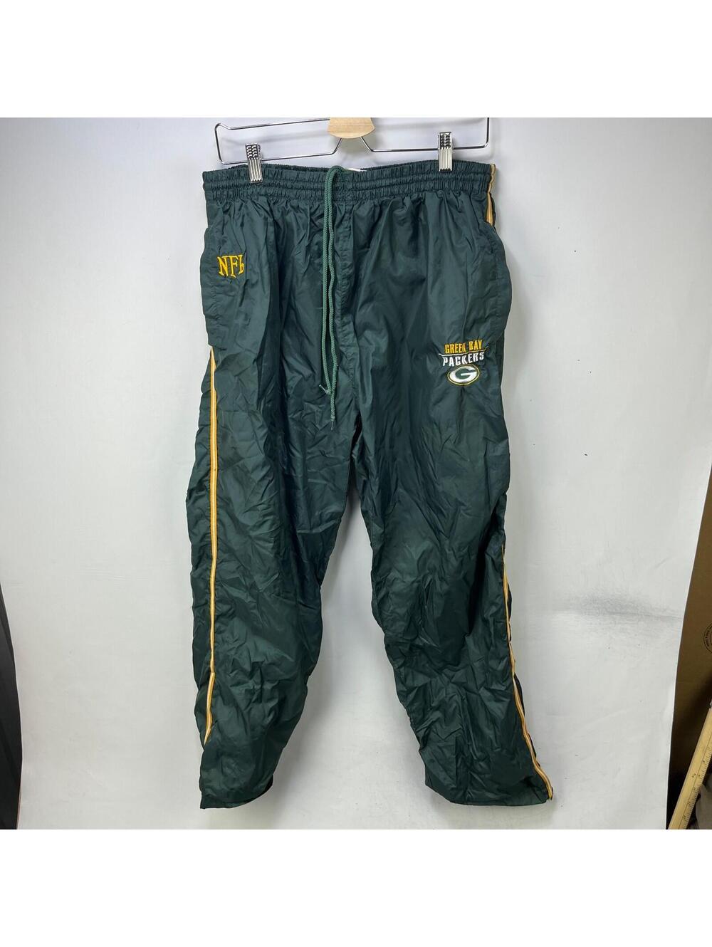 Vintage Green Bay Packers NFL Nylon Track Pants Wind Pants L